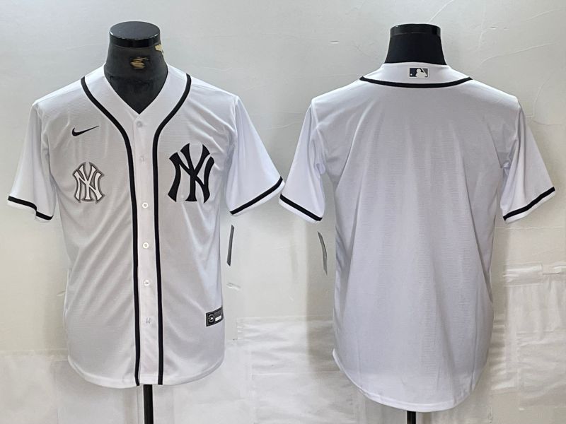 Men New York Yankees Blank White Third generation joint name Nike 2024 MLB Jersey style 2